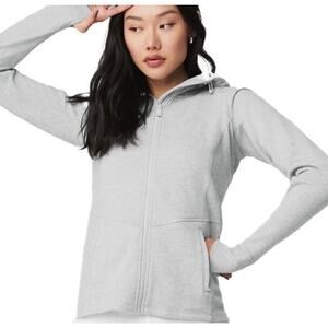 Alo Yoga Foundation Zip Hoodie in Gray - Women's Size L